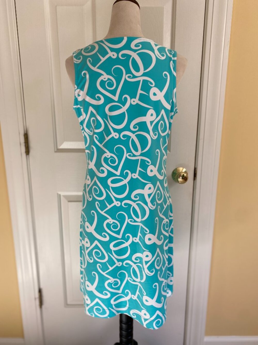 LULU B turquoise white sleeveless UPF dress size small - Picture 2 of 5